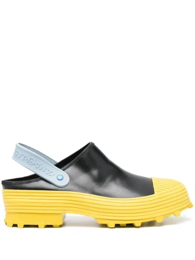 Camperlab Traktori Backless Loafers In Black Yellow