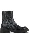 Camperlab Lab Vamonos Snakeskin Embossed Boot In Grey