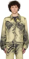 Camperlab Denim Jacket In Yellow-black