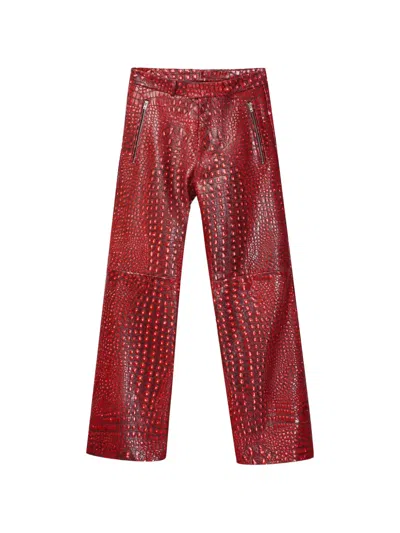 Camperlab Lederhose Mit Reissverschluss In Red