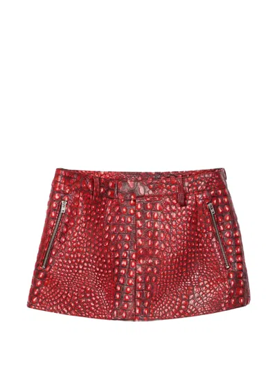 Camperlab Strukturierter Rock Mit Reissverschluss In Red