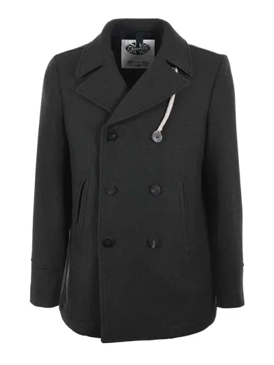 Camplin Peacoat In Wool Blend In Green