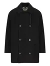 Camplin Absolute Drawstring Double-breasted Coat In Black