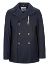 Camplin Button-up Peacoat In Blue