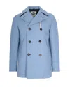 Camplin Thermal-resistant Blue Wool Blend Peacoat In Blue