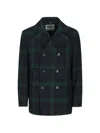 Camplin Check Double-breasted Peacoat In Multi