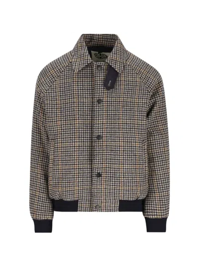Camplin Check-print Single-breasted Coat In Brown