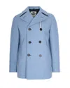 Camplin Thermal-resistant Blue Wool Blend Peacoat In Blue