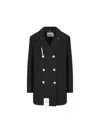 Camplin Woman Coat Black Size 10 Wool, Polyamide In Multi