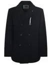 Camplin Wool Blend Peacoat In Multi