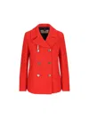 Camplin Double-breasted Buttoned Coat In Red