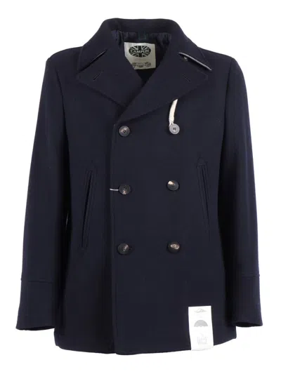 Camplin Double-breasted Coat In Blue