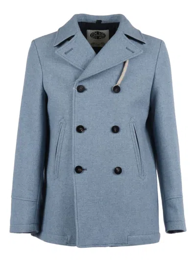 Camplin Double-breasted Coat In Blue