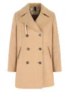Camplin Double-breasted Coat In Brown