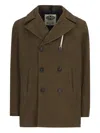 Camplin Double-breasted Short Coat In Brown