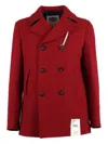 Camplin Double-breasted Wool Coat In Red