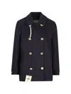 Camplin Double-breasted Anchor-button Coat In Blue