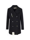 Camplin Double-breasted Buttoned Coat In Black