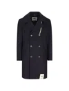 Camplin Double-breasted Logo-button Coat In Black