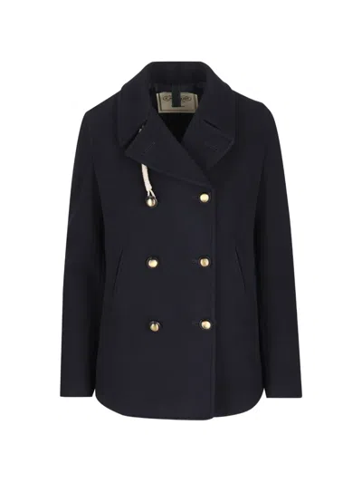 Camplin Double-breasted Peacoat In Blue