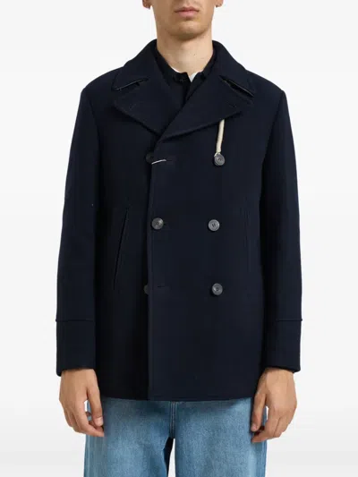 Camplin Double-breasted Peacoat In Blue