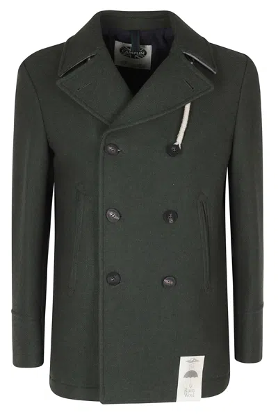 Camplin Green Shetland Double-breasted Wool-blend Peacoat