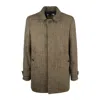 Camplin Herringbone Tweed Coat In Virgin Wool In Brown