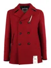 Camplin Double-breasted Wool Coat In Red