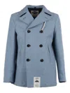 Camplin Thermal-resistant Blue Wool Blend Peacoat In Blue
