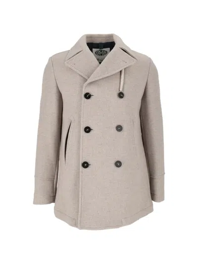 Camplin Island Double-breasted Coat In Neutral