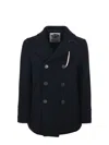 Camplin Peacoat In Wool Blend In Blue