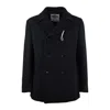 Camplin Peacoat In Wool Blend In Black