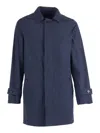 Camplin Rain Button-up Coat In Blue