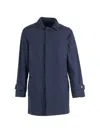 Camplin Rain Button-up Coat In Blue