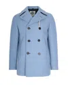 Camplin Thermal-resistant Blue Wool Blend Peacoat In Blue