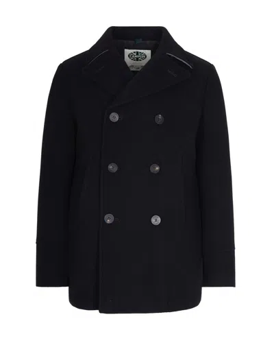 Camplin Water-repellent Wool Blend Peacoat In Black