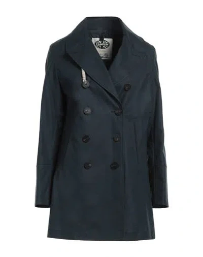 Camplin Woman Overcoat & Trench Coat Navy Size 6 Cotton, Polyurethane