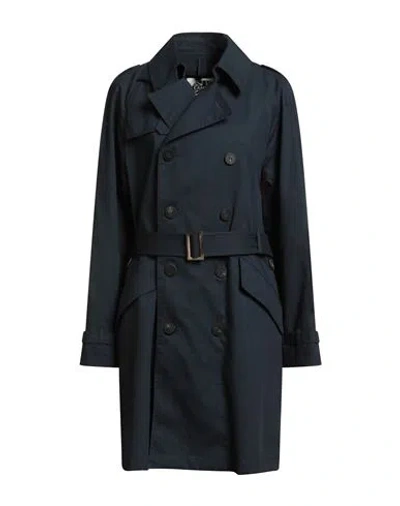 Camplin Woman Overcoat & Trench Coat Navy Size 8 Cotton, Polyurethane In Blue