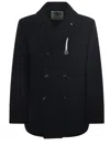 Camplin Wool Blend Peacoat In Black