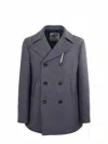 Camplin Wool Blend Peacoat In Gray