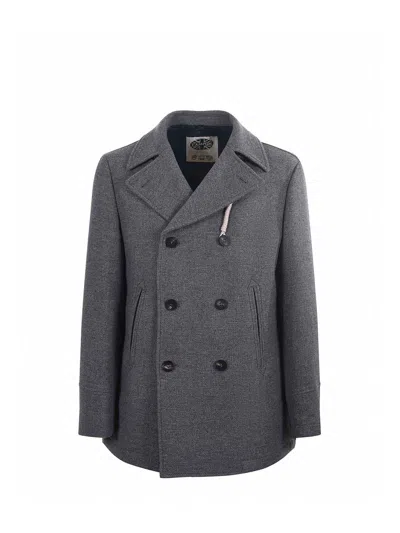 Camplin Wool Blend Peacoat In Gray