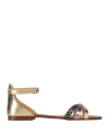 Campo Dé Fiori Woman Sandals Gold Size 6 Leather In Gold