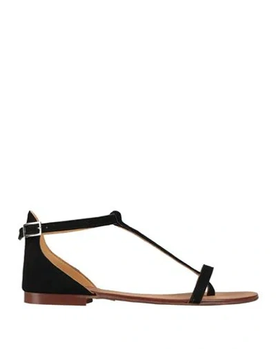 Campo Dé Fiori Woman Thong Sandal Black Size 7 Leather