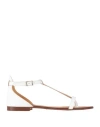 Campo Dé Fiori Woman Thong Sandal White Size 8 Leather