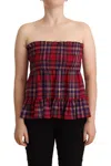 Campo Di Fragole Multicolor Chekered Sleevelesss Tank Top In Red