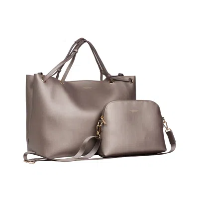 Campo Marzio Roma 1933 Women's Shoulder Bag With Inner Bag Two In One Graphite Grey In Neutral