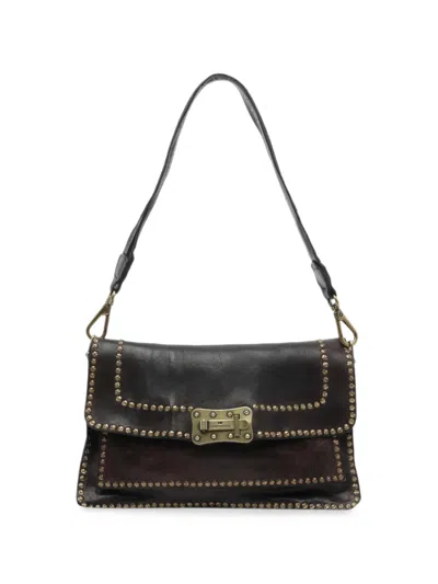 Campomaggi Agnese Studded Leather Shoulder Bag In Black