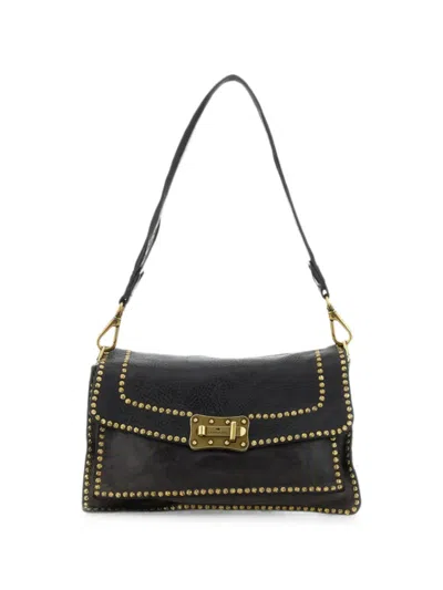 Campomaggi Agnese Studded Leather Shoulder Bag In Black