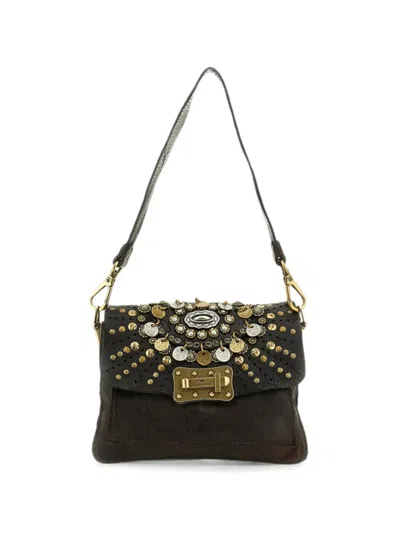 Campomaggi Agnese Stud-embellished Coin-detail Shoulder Bag In Brown