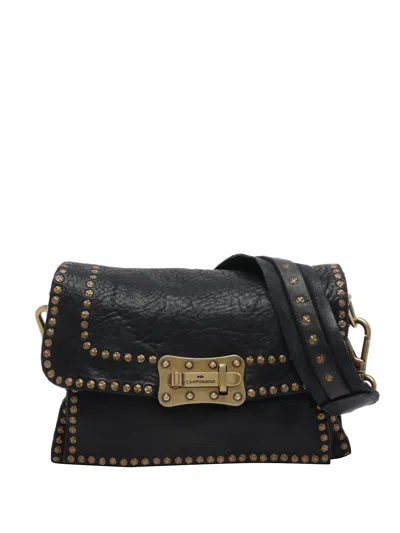 Campomaggi Agnese Stud-embellished Shoulder Bag In Black